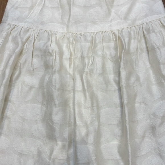 Club Monaco silk cream beige off white mini skirt textured pattern pockets sz 6 - Picture 6 of 14